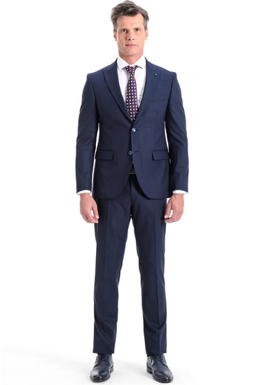  Morven Erkek Lacivert Paridus Slim Fit Dar Kesim 6 Drop Takım Elbise