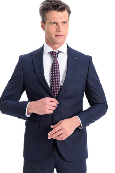  Morven Erkek Lacivert Paridus Slim Fit Dar Kesim 6 Drop Takım Elbise