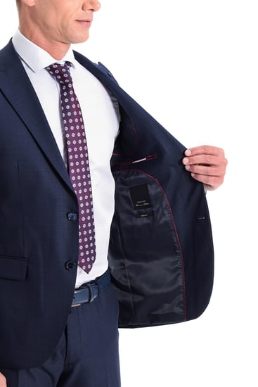  Morven Erkek Lacivert Paridus Slim Fit Dar Kesim 6 Drop Takım Elbise