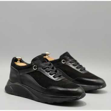 Petit Model Hakiki Deri Erkek Siyah Sneaker