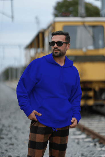 Geniş Kesim 3 İplik Sax Şardonlu Sweatshirt