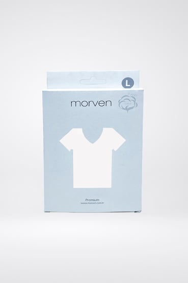  Morven Erkek Beyaz Basic V Yaka %100 Pamuk Atlet Fanile