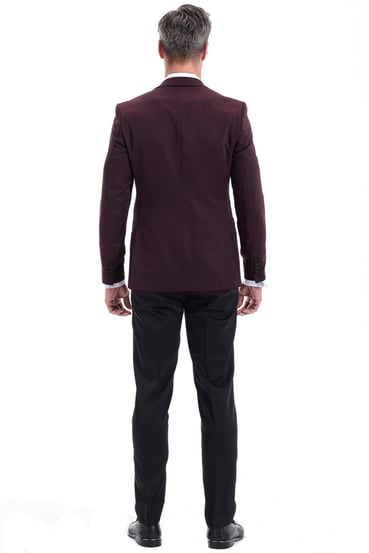  Morven Erkek Bordo Broadway Slim Fit Damatlık Takım Elbise