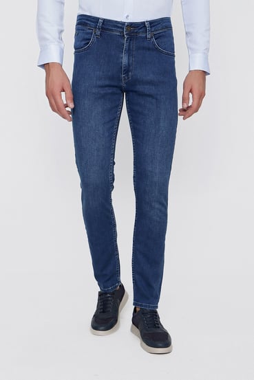  Morven Erkek Mavi Denim Slim Fit Dar Kesim Jean Kot Pantolon