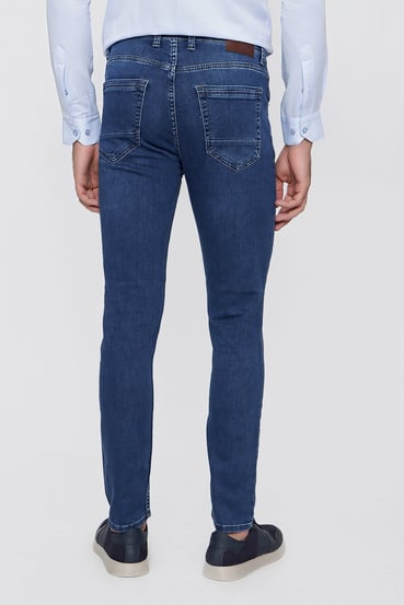  Morven Erkek Mavi Denim Slim Fit Dar Kesim Jean Kot Pantolon