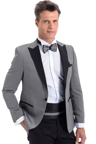  Morven Erkek Orta Gri Broadway Slim Fit Damatlık Takım Elbise