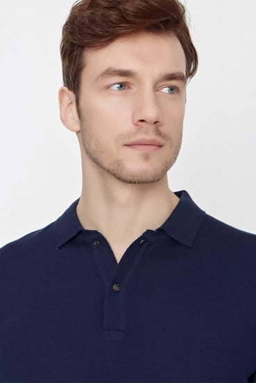Basic Dinamik Fit Rahat Kesim Polo Yaka Triko Kazak