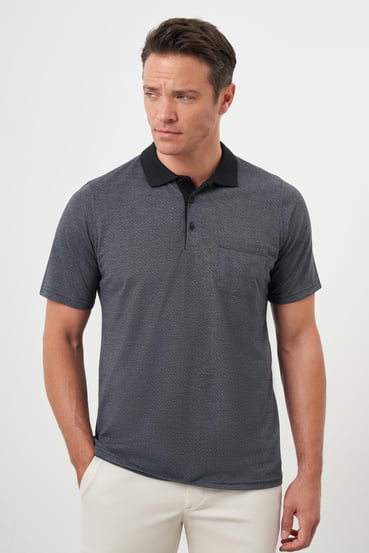 Morven Erkek Antrasit Trend Cepli Polo Yaka T-Shirt