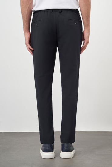 Morven Erkek Lacivert Poliviskon Trend İpli Jogger Slim Fit Spor Pantolon