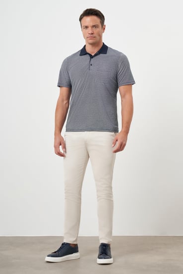 Morven Erkek Lacivert Trend Cepli Polo Yaka T-Shirt