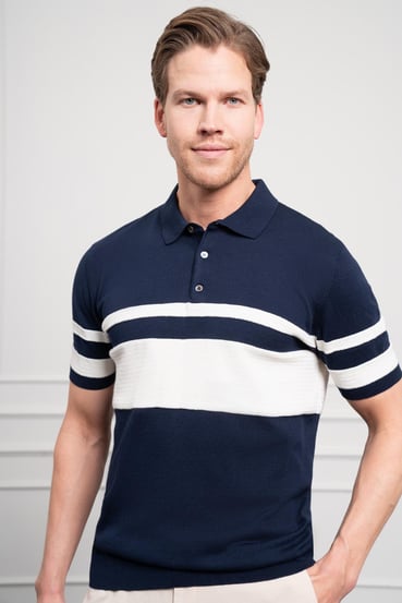 Morven Erkek Lacivert Trend Dynamic Fit Rahat Kesim Polo Yaka T-Shirt