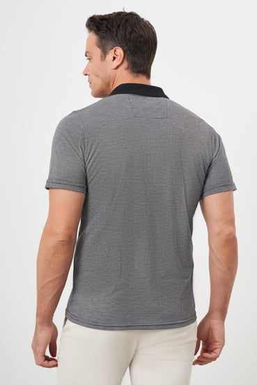 Morven Erkek Siyah Trend Cepli Polo Yaka T-Shirt