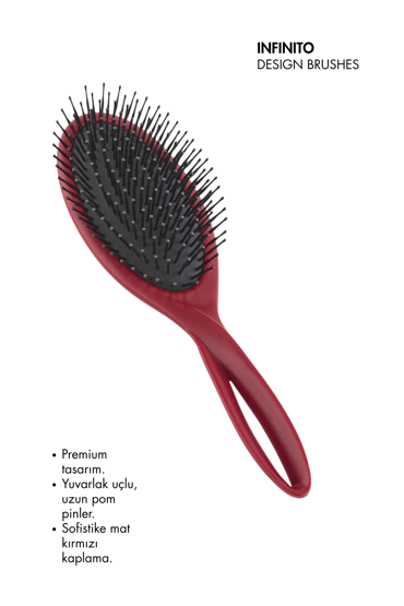 Acca Kappa Infinito Brush Long Pom Pins - Red