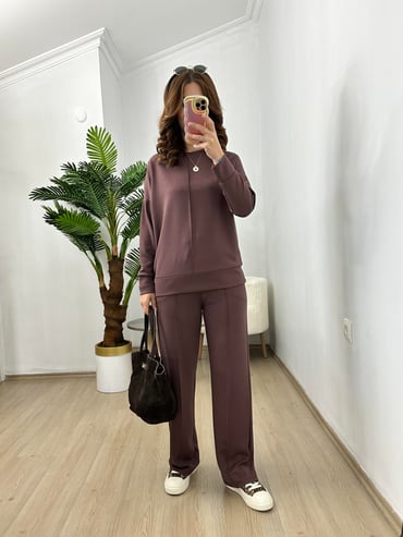 CDBR3765Danya Kahve Orjinal Marka Modal Eşofman Takımı