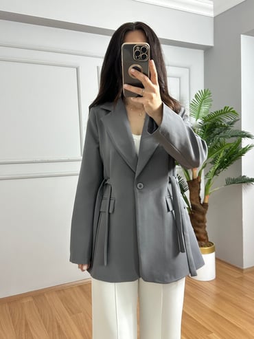 CDBR4671Envo Füme Bel Detaylı Blazer Ceket 