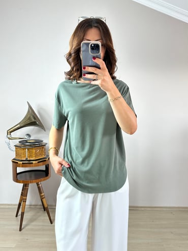 CDBR3577Haki Orjinal Oysho Marka Tshirt