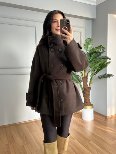 CDBR4700Milano Acı Kahve Premium Seri Kaşe Kaban