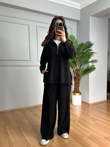 CDBR4116Nare Siyah Fitilli Kadife Takım