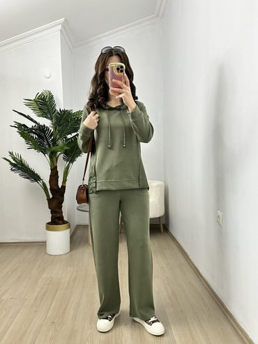 CDBR3808Oden Haki Paraşüt Modal Mix Orjinal Marka Eşofman Takımı