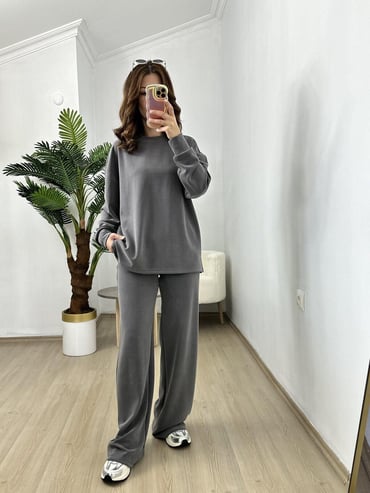 CDBR3756Rani Gri Orjinal Marka Oysh Eşofman Takımı