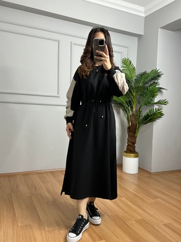 CDBR4126Rina Kol Detaylı Tasarım Elbise