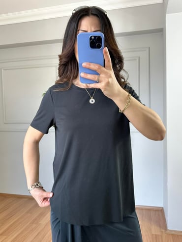 CDBR3861Rose Orj Marka Antrasit Yarım Kol Tshirt