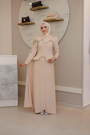 FERİHA SARIOĞLU TAŞ PELERİNLİ ABİYE