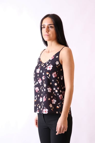 BluzAskılı V Yaka Çiçekli BluzACLASSICS
