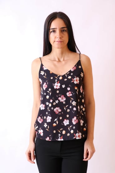BluzAskılı V Yaka Çiçekli BluzACLASSICS