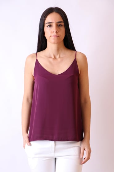 BluzV Yaka Askılı Mor BluzACLASSICS