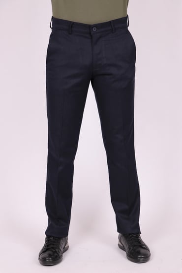 PANTOLONErkek Lacivert Slim Fit Dar Kesim Yan Cep Pamuk Casual PantolonACLASSICS