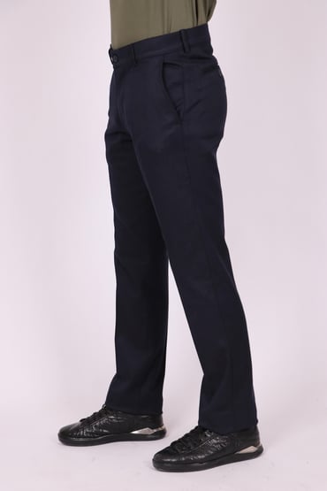 PANTOLONErkek Lacivert Slim Fit Dar Kesim Yan Cep Pamuk Casual PantolonACLASSICS