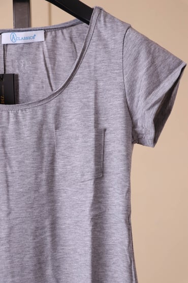 T-ShirtGri Cep Detaylı Pamuk T-ShirtACLASSICS