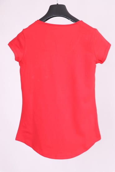 T-ShirtKırmızı V Yaka Cep Detaylı Yarım Kollu Slim Fit Pamuk T-ShirtACLASSICS