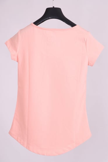 T-ShirtPembe Bisiklet Yaka Cep Detaylı Yarım Kollu Slim Fit Pamuk T-ShirtACLASSICS