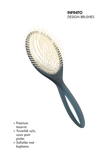 Acca Kappa Infinito Brush Long Pom Pins - Prussian Blue