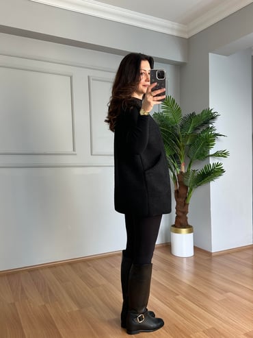 CDBR4112Ferna Siyah Biyeli Fermuarlı Premium Yelek