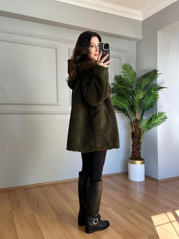 CDBR4096İrana Haki Tedy Tek Düğmeli Ceket