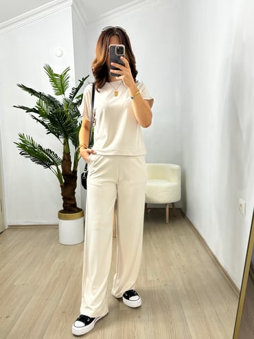CDBR3612Krem Orjinal Oysho Modal Eşofman Takım