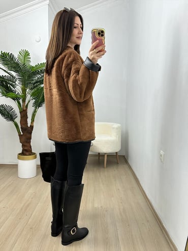 CDBR3786Lena Kahve Kürk Kaban