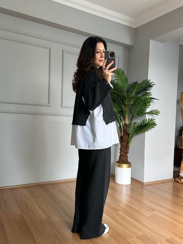 CDBR4121Minel Antrasit Premium Kalite Tasarım Triko Takım 