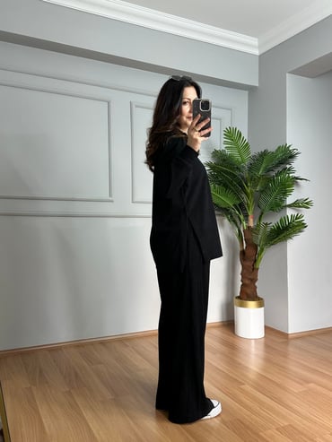 CDBR4116Nare Siyah Fitilli Kadife Takım