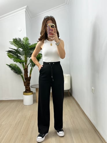 CDBR3683Siyah Penye Modal Eşofman Altı
