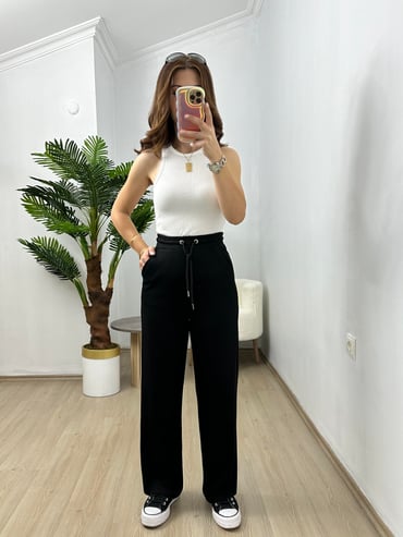 CDBR3683Siyah Penye Modal Eşofman Altı