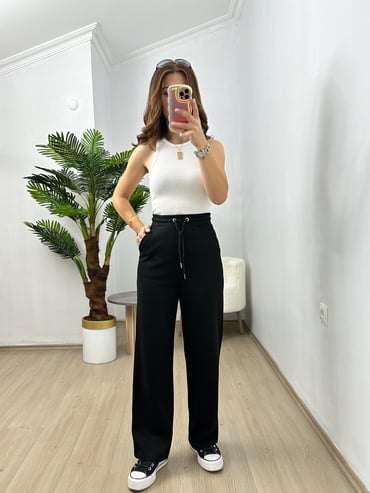 CDBR3683Siyah Penye Modal Eşofman Altı