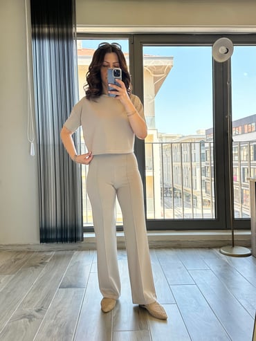 CDBR3542Vizon Önden Biyeli Modal Kumaş Eşofman Takım