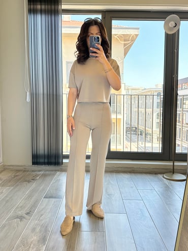 CDBR3542Vizon Önden Biyeli Modal Kumaş Eşofman Takım