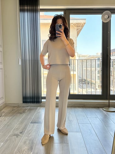 CDBR3542Vizon Önden Biyeli Modal Kumaş Eşofman Takım