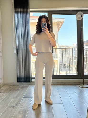 CDBR3542Vizon Önden Biyeli Modal Kumaş Eşofman Takım