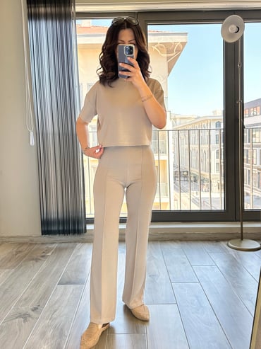 CDBR3542Vizon Önden Biyeli Modal Kumaş Eşofman Takım